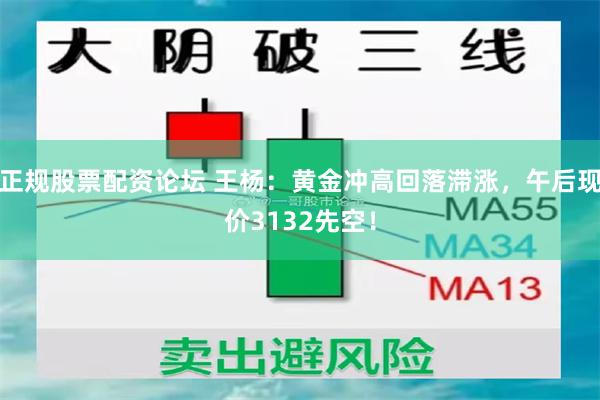 正规股票配资论坛 王杨：黄金冲高回落滞涨，午后现价3132先空！