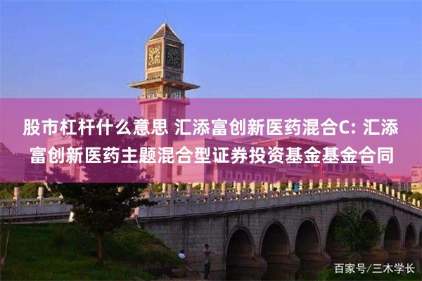 股市杠杆什么意思 汇添富创新医药混合C: 汇添富创新医药主题混合型证券投资基金基金合同