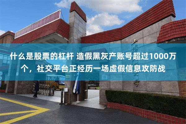 什么是股票的杠杆 造假黑灰产账号超过1000万个，社交平台正经历一场虚假信息攻防战