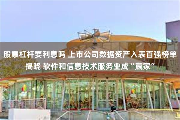 股票杠杆要利息吗 上市公司数据资产入表百强榜单揭晓 软件和信息技术服务业成“赢家”