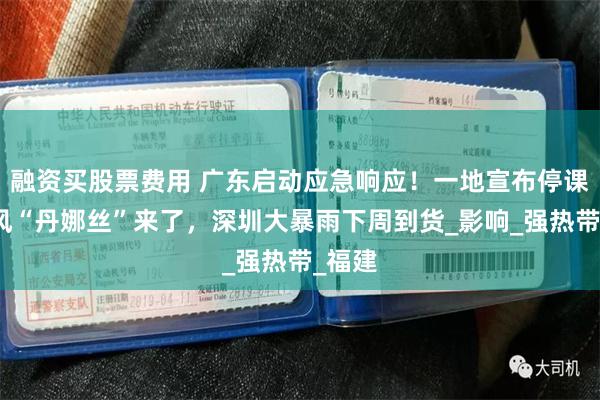 融资买股票费用 广东启动应急响应！一地宣布停课！台风“丹娜丝”来了，深圳大暴雨下周到货_影响_强热带_福建